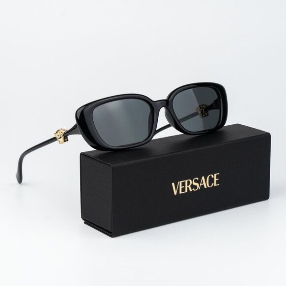 Versace Women Sunglasses Black Grey Rectangle VE4504D GB1/87 NEW AUTHENTIC main image 8